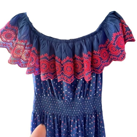 Lilly Pulitzer Kalama Off Shoulder Dress Borealis Blue Lilly Squared NWT Small - Picture 8 of 15